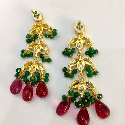 Kundan Earrings, 74466 - Vijay & Sons