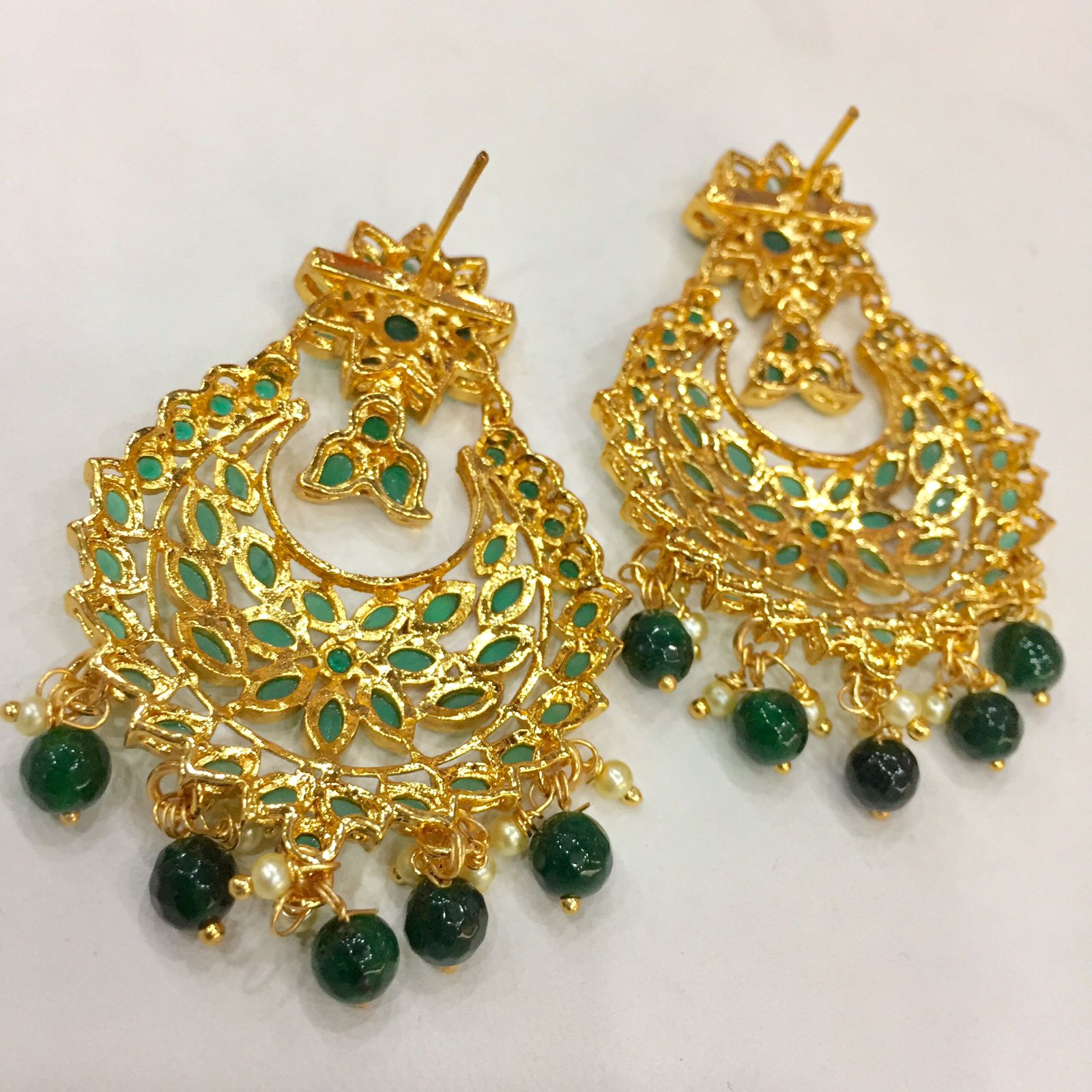 Green earrings ,6666 - Vijay & Sons