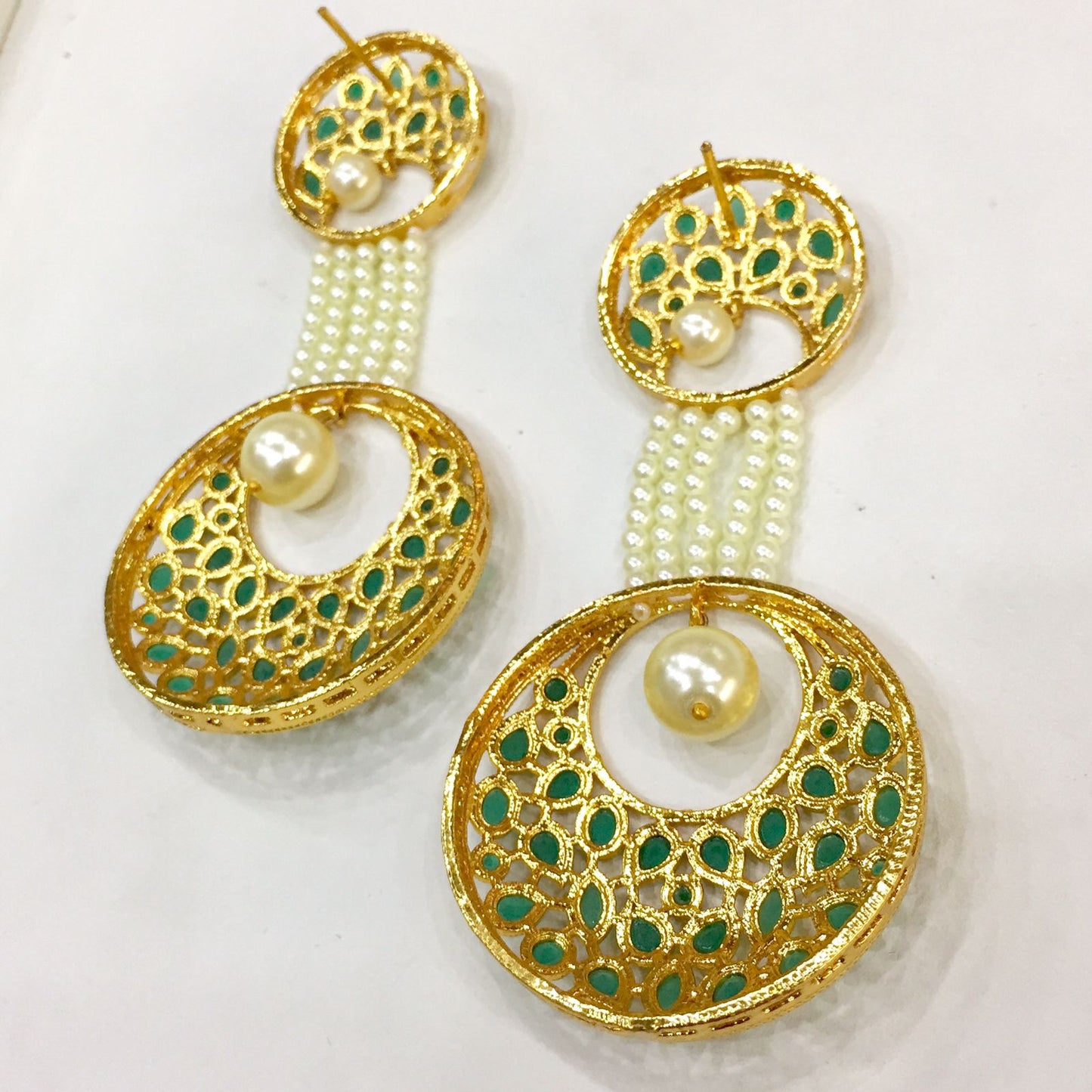 Antique hanging earrings 55444 - Vijay & Sons