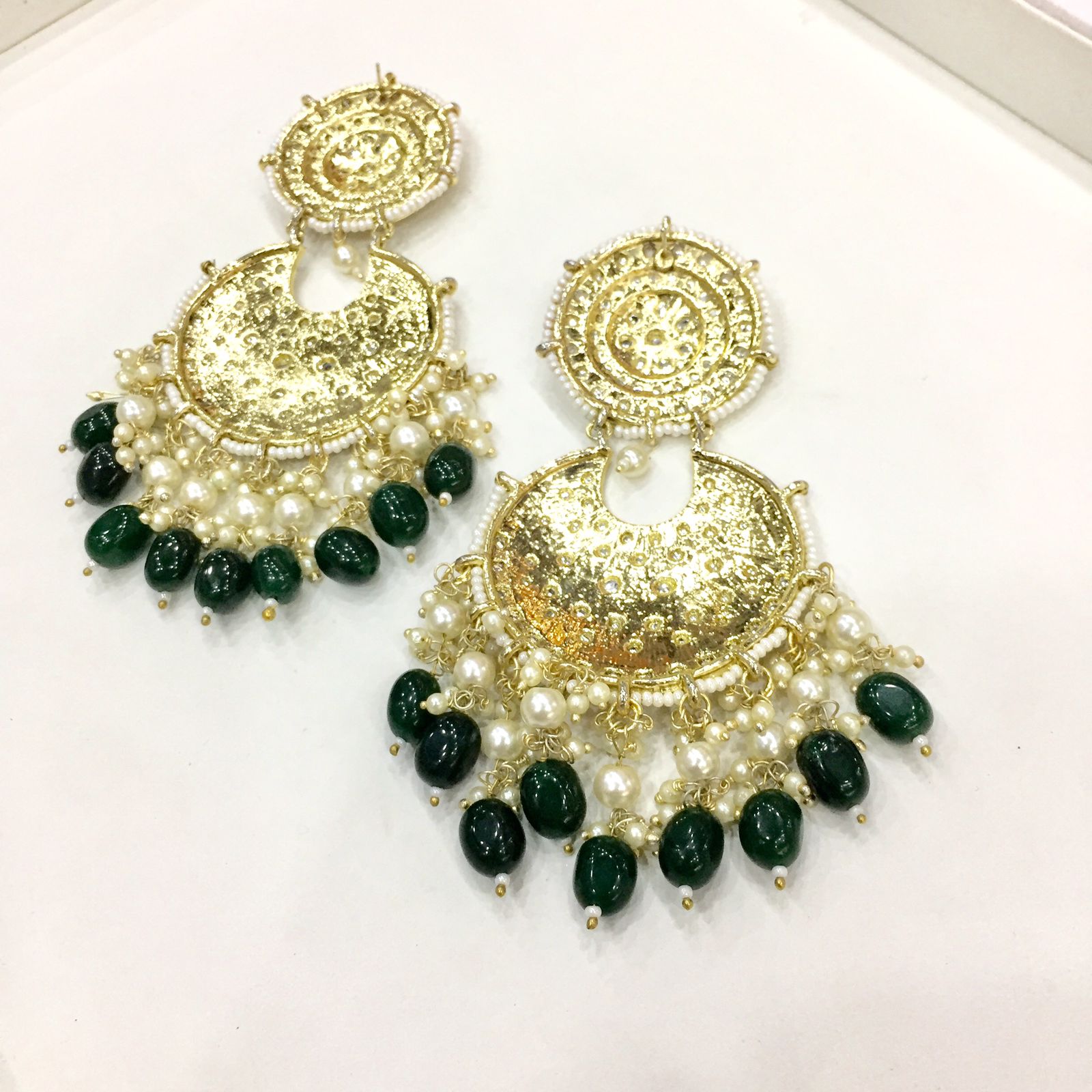 Kundan earrings 6437 - Vijay & Sons
