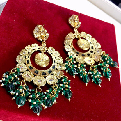 Kundan meena earrings 44335 - Vijay & Sons