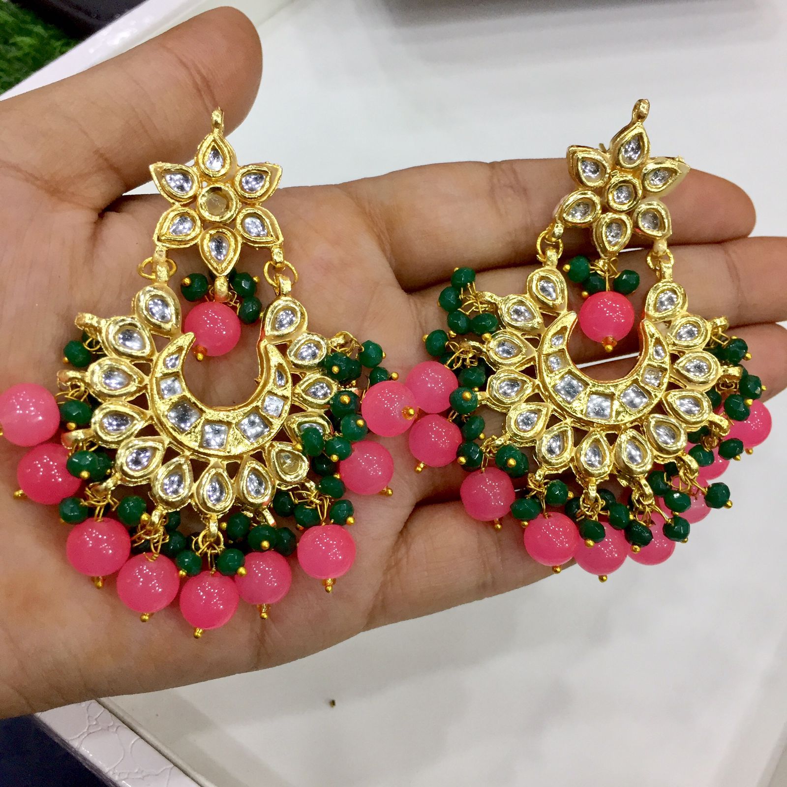 Kundan earrings 9875 - Vijay & Sons