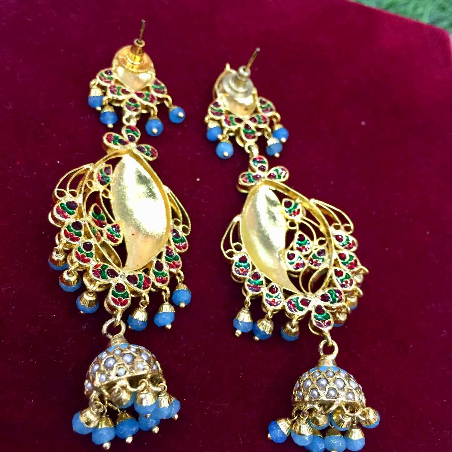 Kundan Feroza Earrings345623