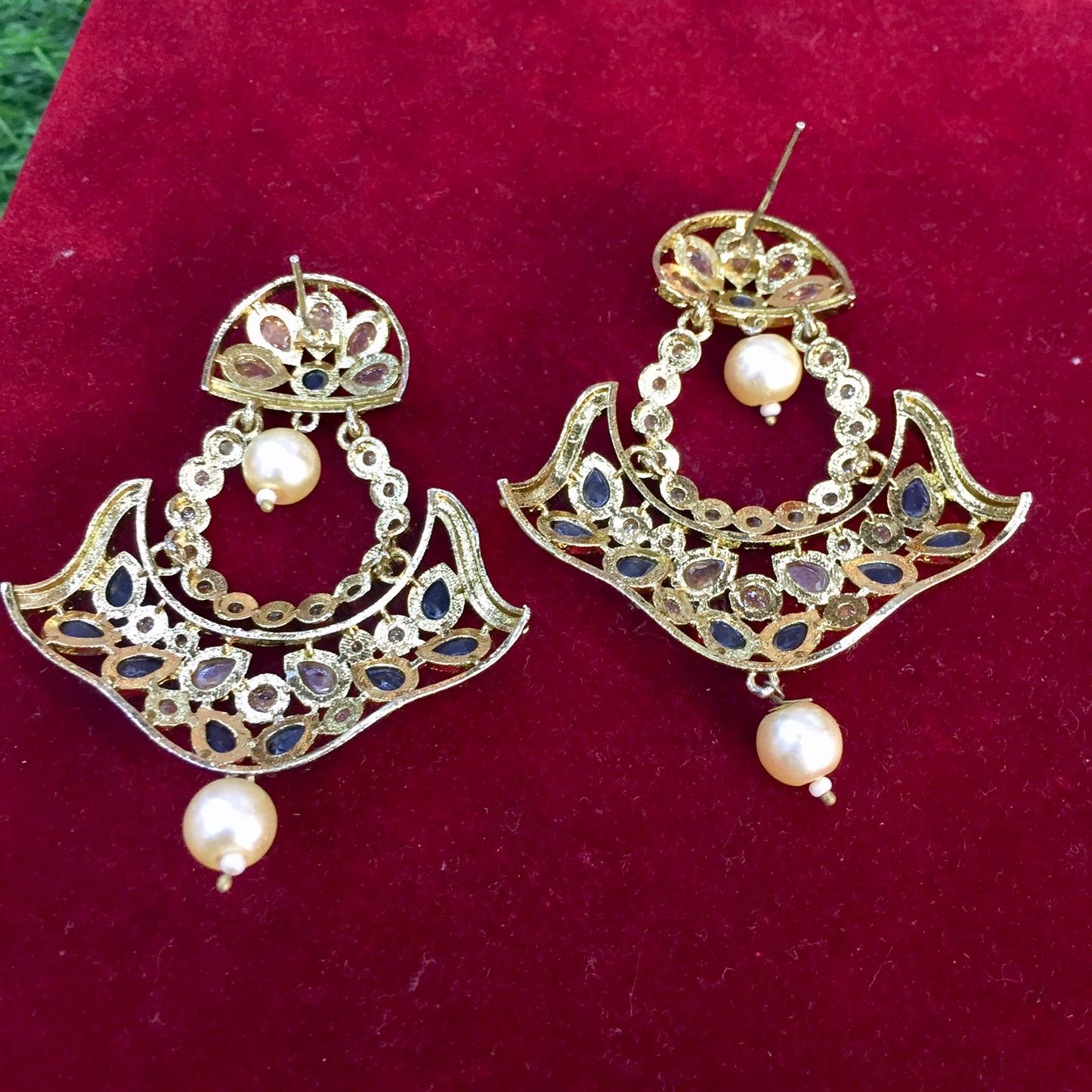 Moti Earrings Design In Gold