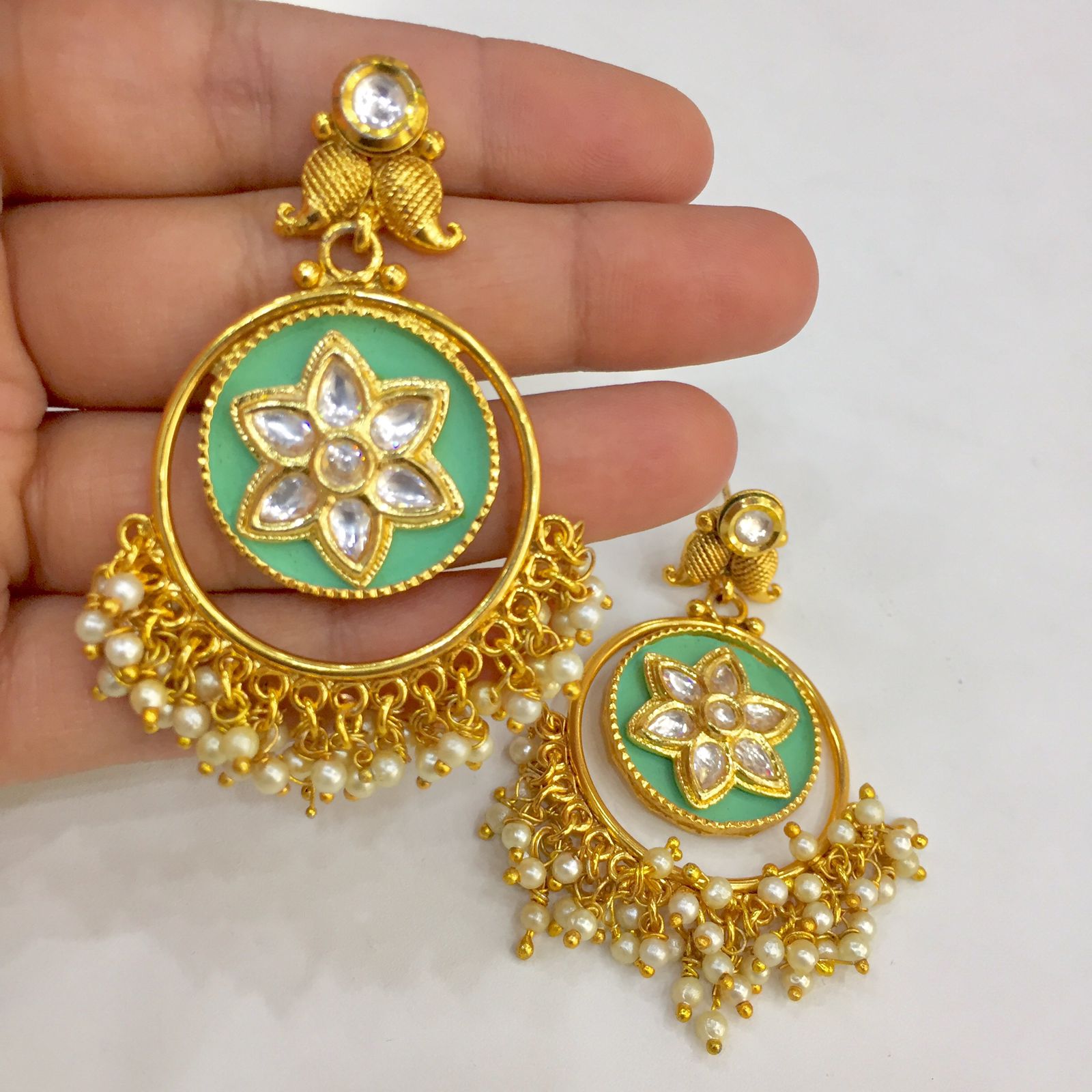 Kundan earrings 345612 - Vijay & Sons