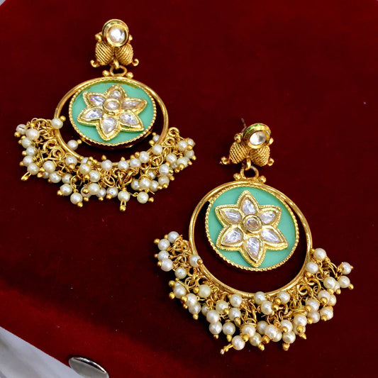 Kundan earrings 345612 - Vijay & Sons