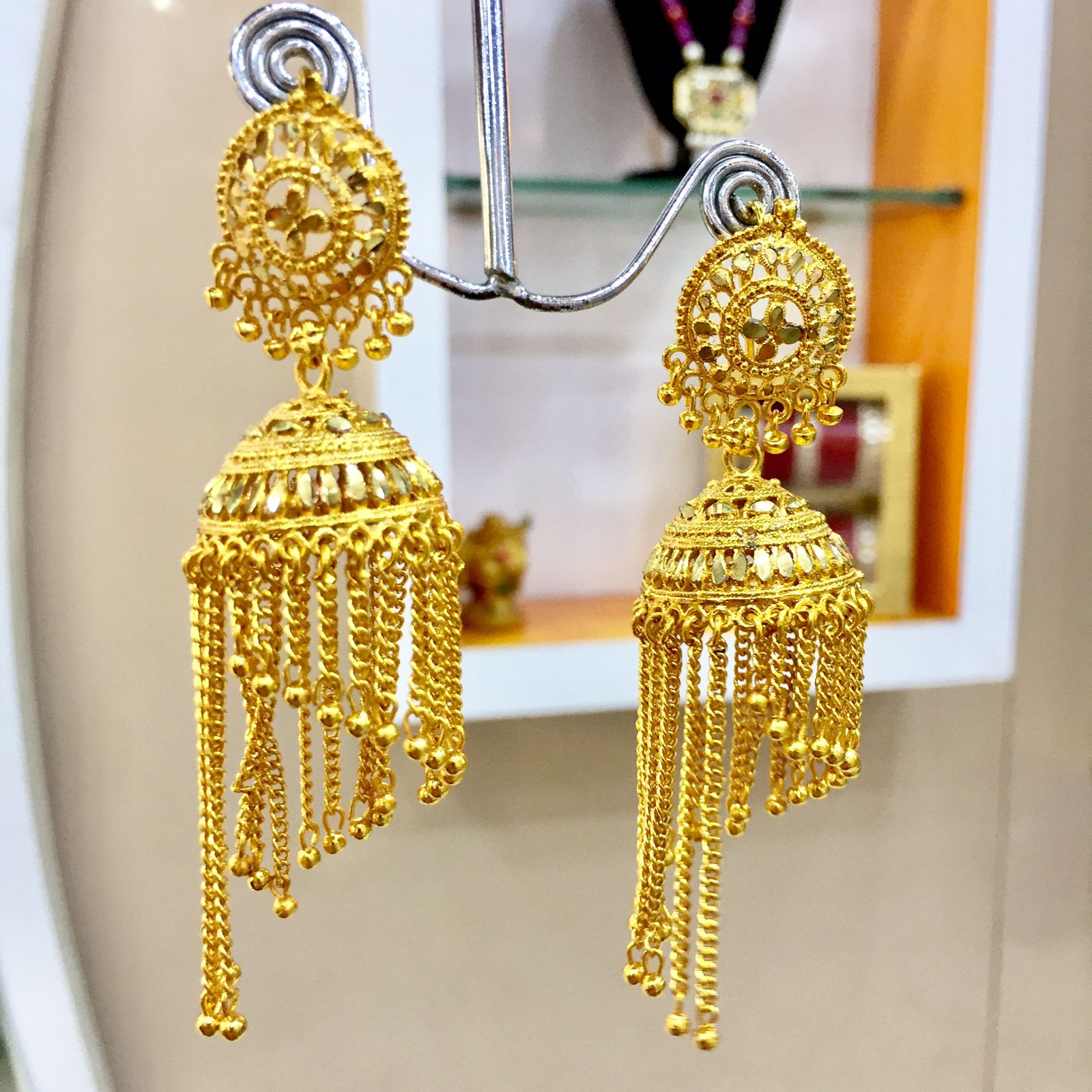 New Gold 18kt Earrings Designs Small Drop Earring – Welcome to Rani Alankar