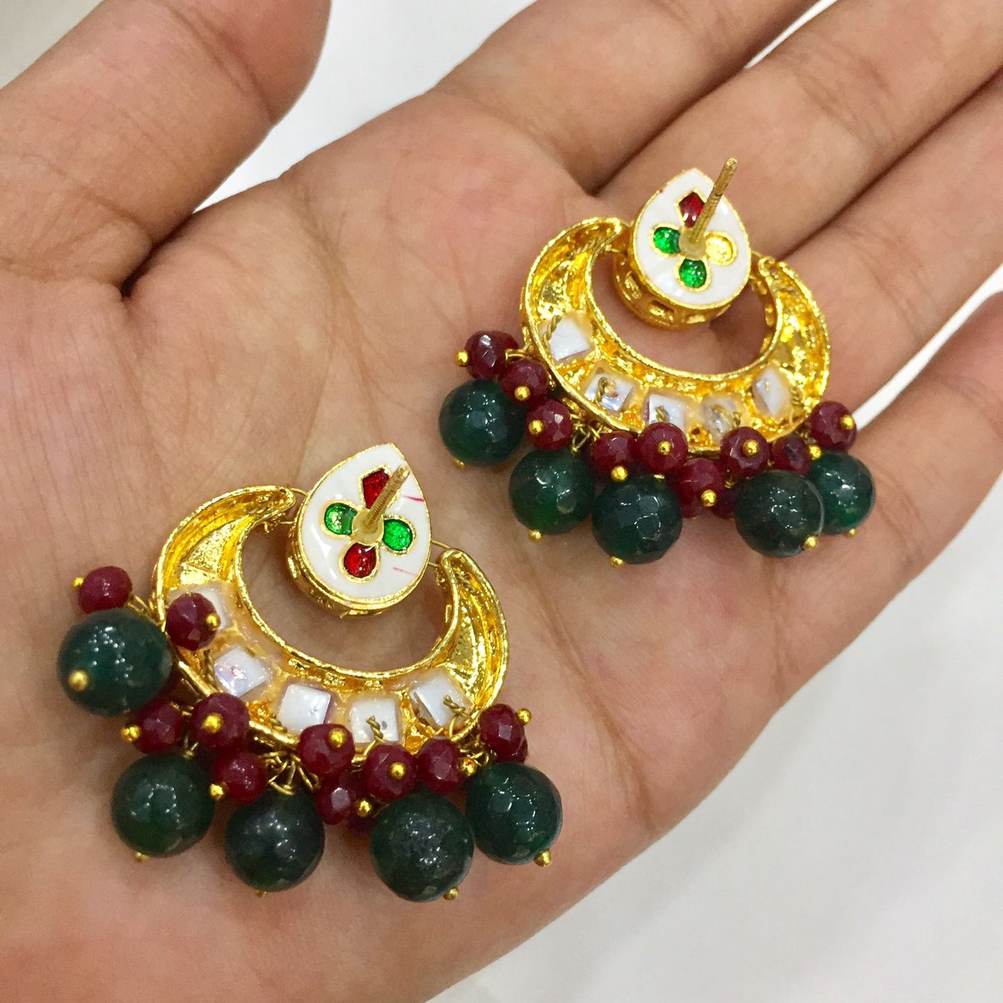 Kundan earrings 4556 - Vijay & Sons