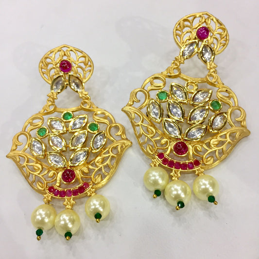 Kundan earrings 7289 - Vijay & Sons