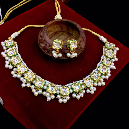 Kundan necklace set 826709 - Vijay & Sons