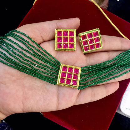 Kundan necklace set 8255 - Vijay & Sons