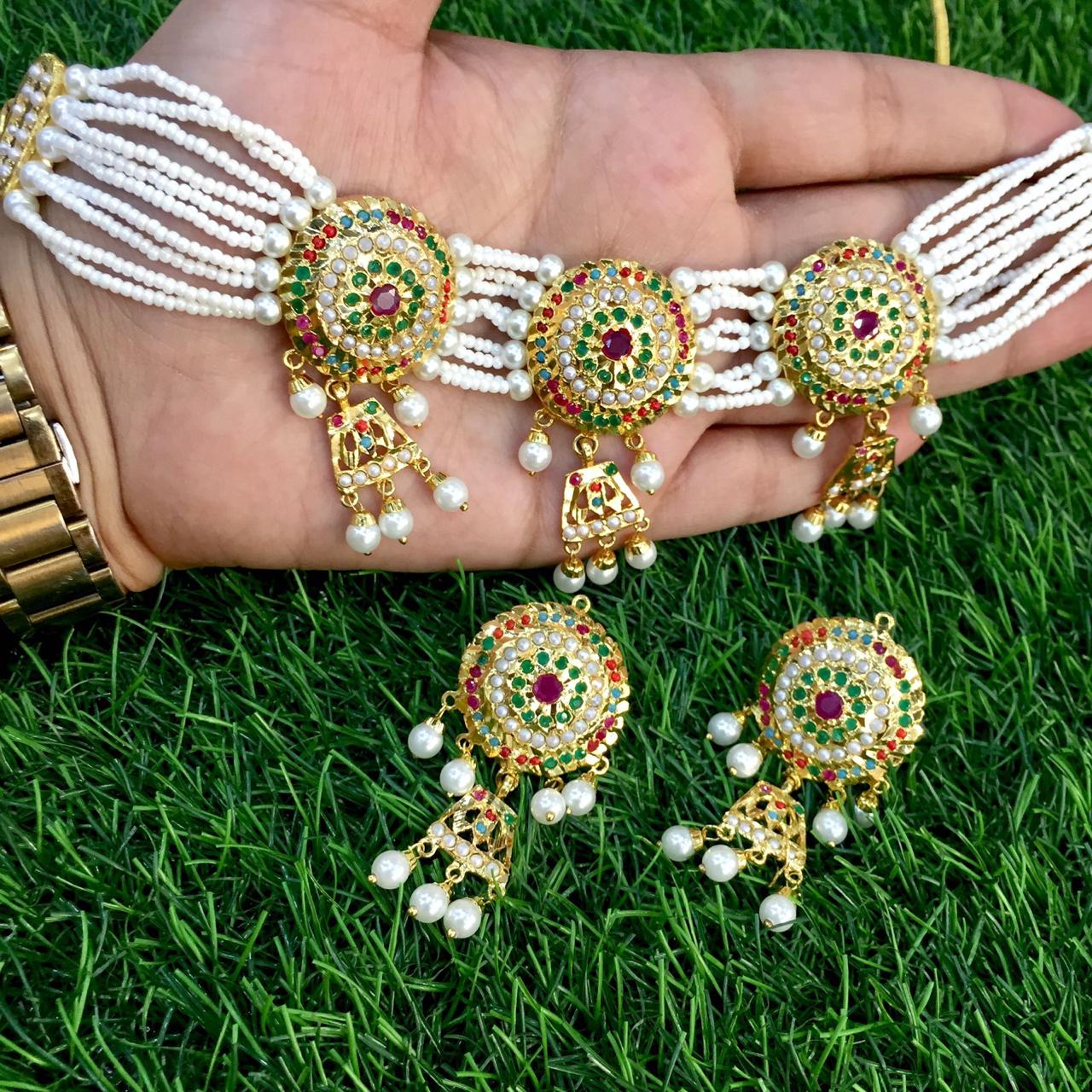 Jadau necklace set - Vijay & Sons