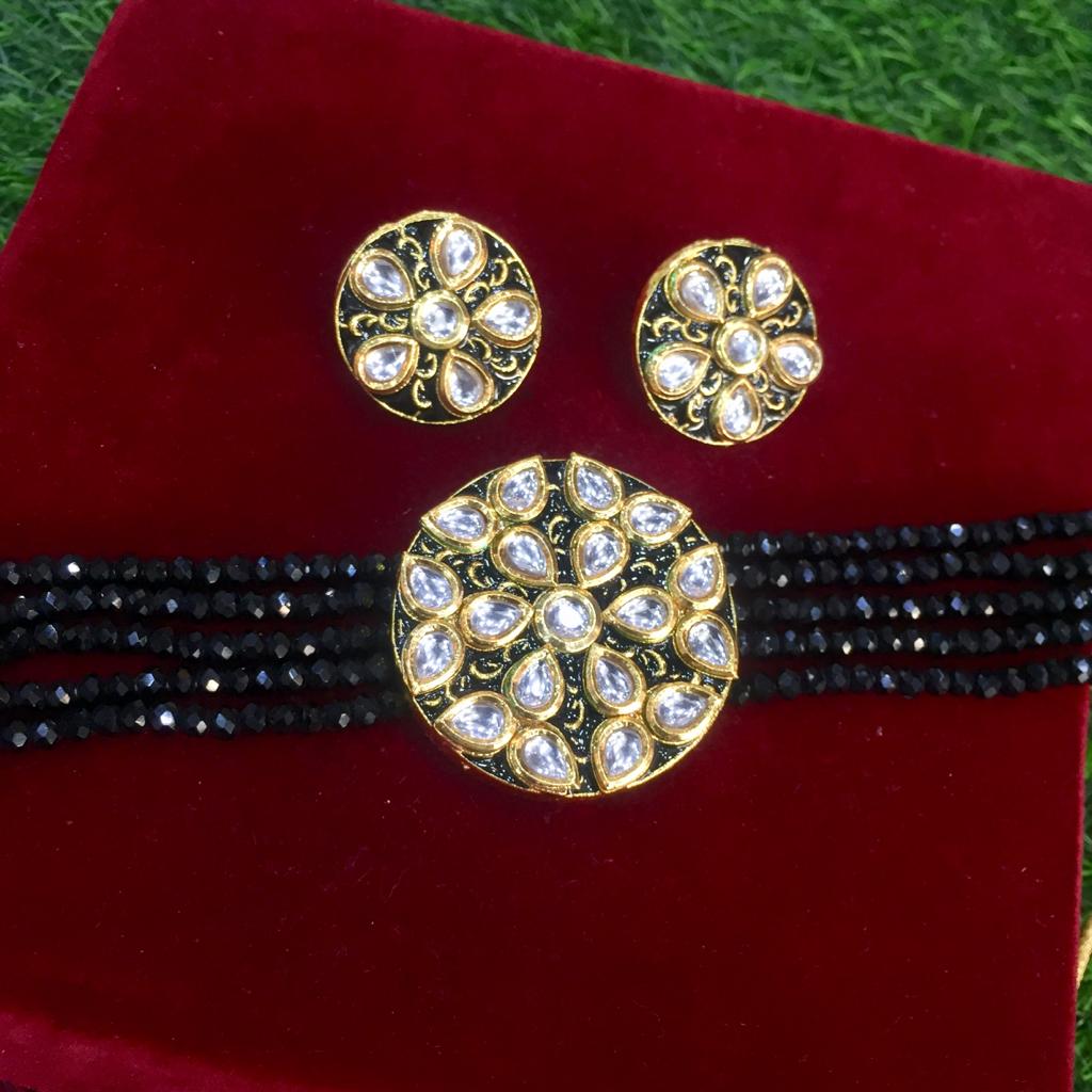 kundan necklace set 46888 - Vijay & Sons