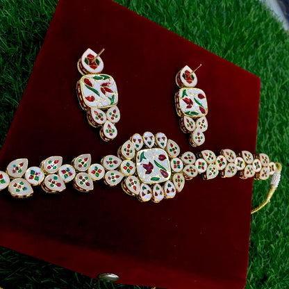 Kundan necklace set 09654566 - Vijay & Sons