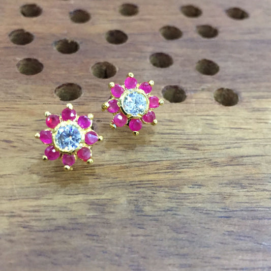 Ruby Victorian Studs