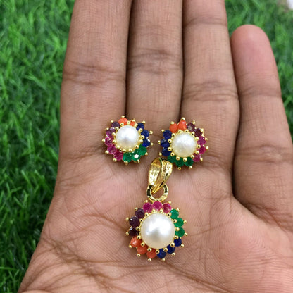 Navratan Pendant Set 959274