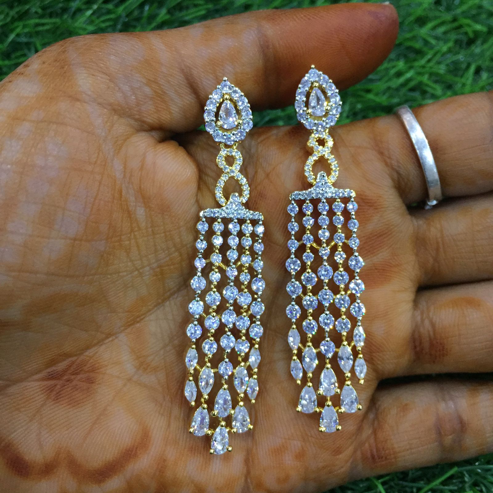 Imitation Alexandrite & Diamond Earrings - Princess Jewelry
