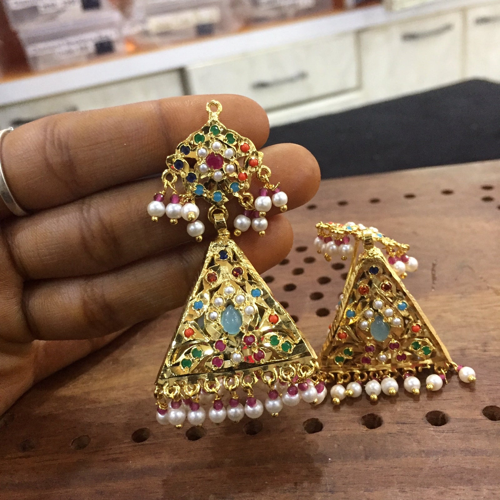 Fabulous Bridal Temple Earrings - Arshis - Buy Traditional and Fashion  south India Jewels