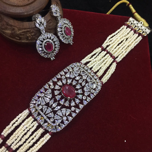 American Diamond Necklace set 234566