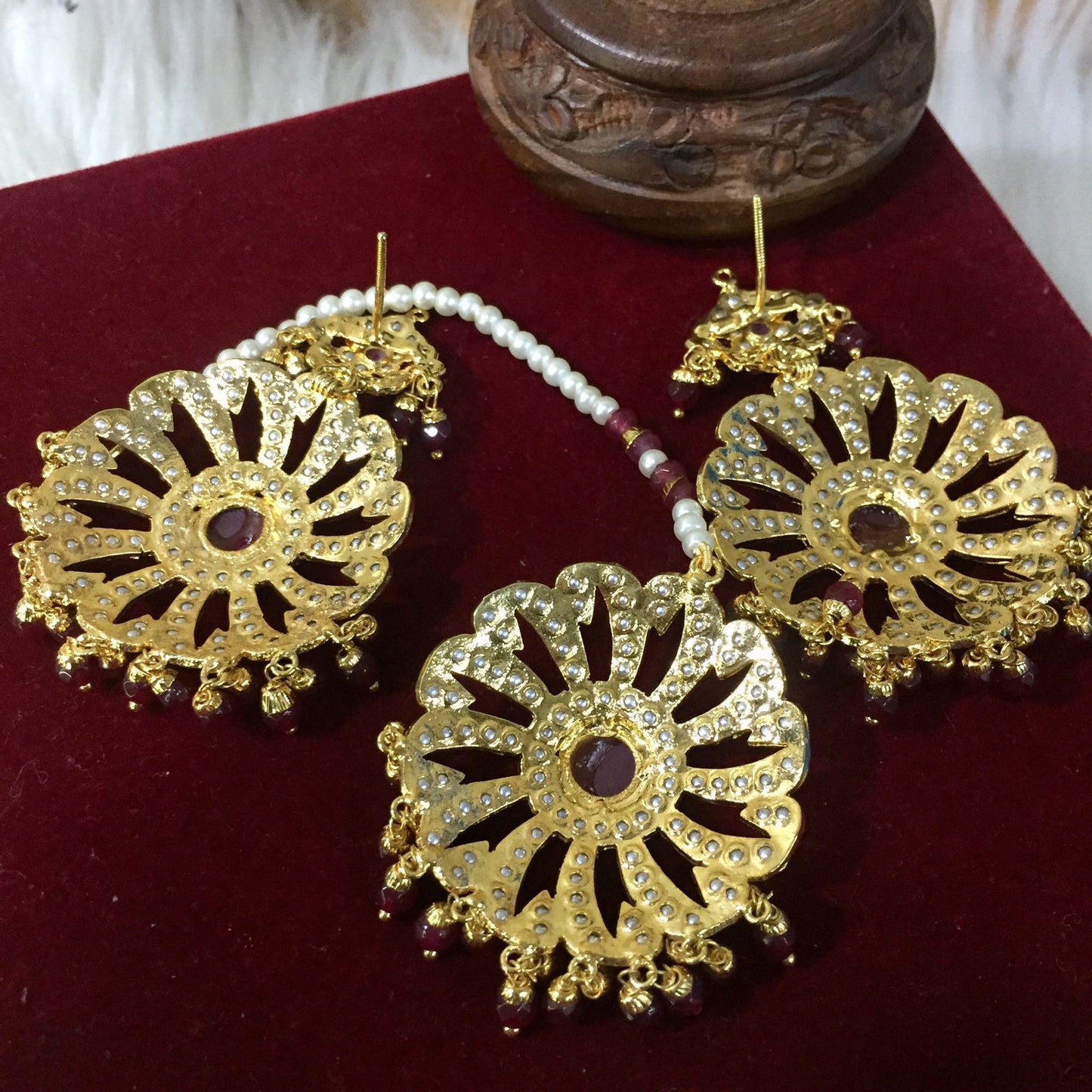 Jadau Tikka Earrings 458782