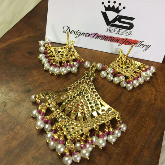Jadau pendant set 987204 - Vijay & Sons