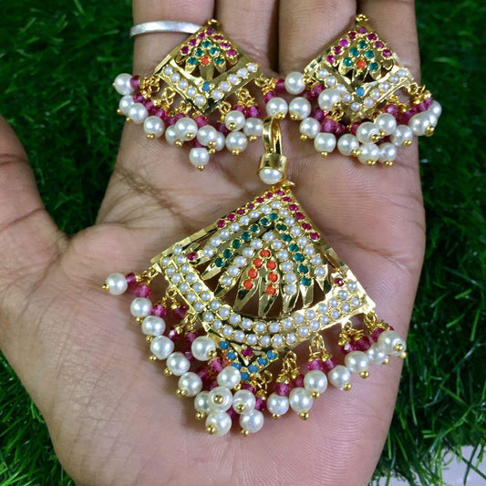 Jadau pendant set 987204 - Vijay & Sons