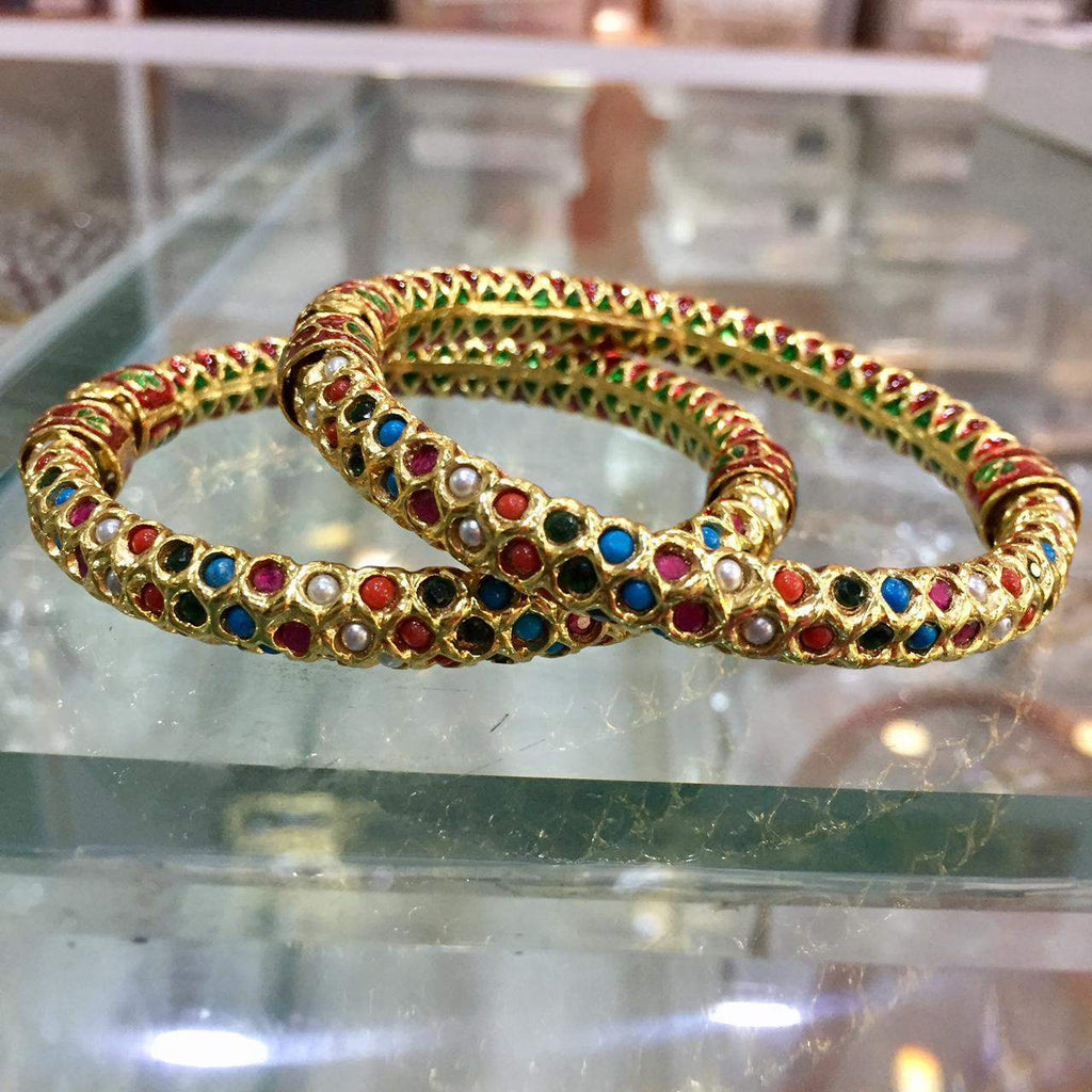Openable Navratan Jadau Bangles