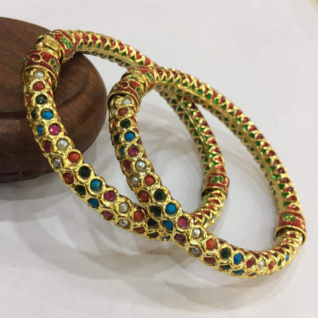 Openable Navratan Jadau Bangles