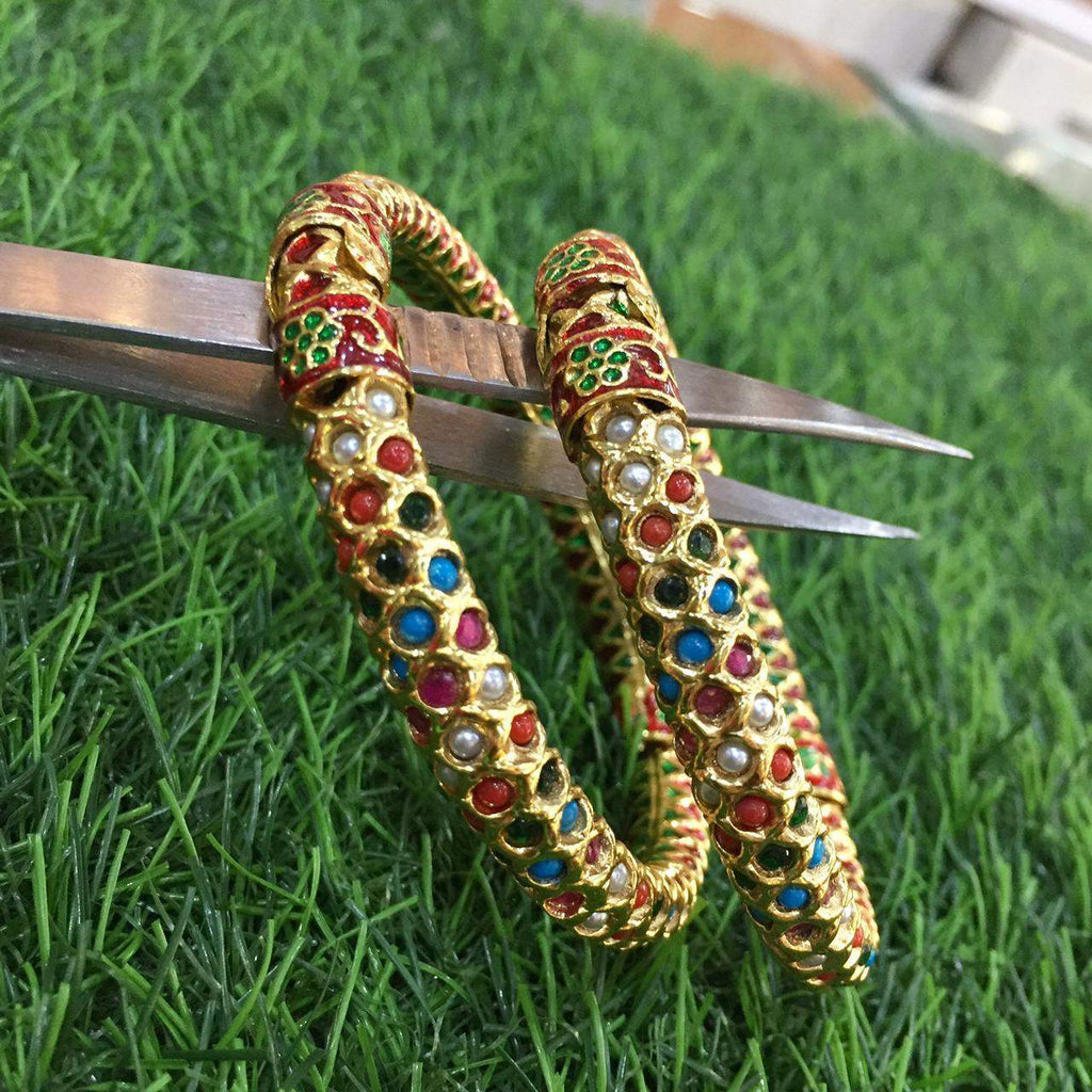 Openable Navratan Jadau Bangles