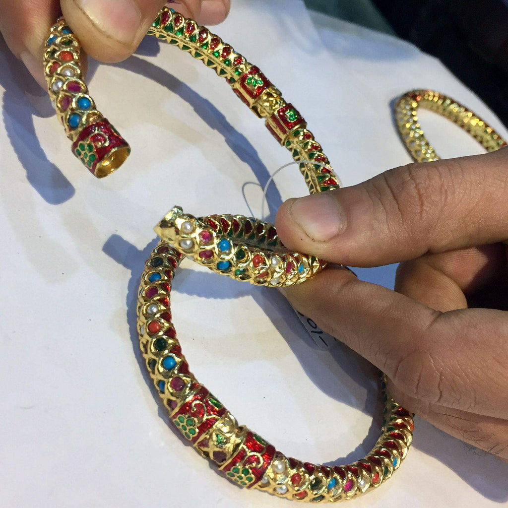 Openable Navratan Jadau Bangles