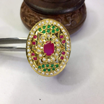 Jadau ring 445435 - Vijay & Sons