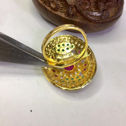 Jadau ring 445435 - Vijay & Sons