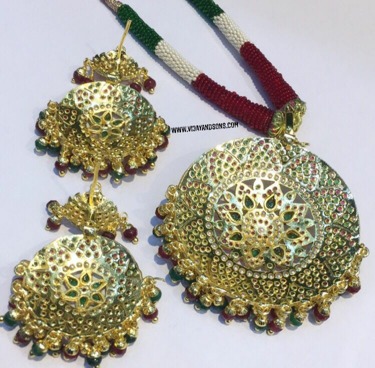 Jadau pendant set 856932 - Vijay & Sons