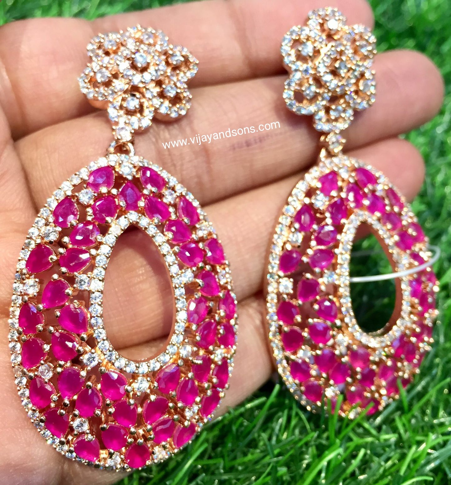 American diamond earrings 464678 - Vijay & Sons