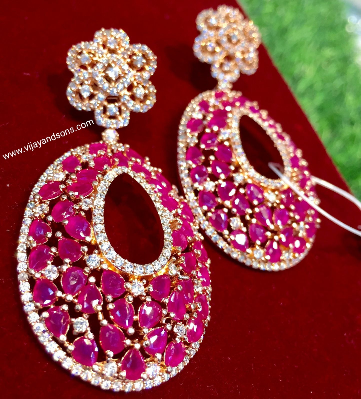 American diamond earrings 464678 - Vijay & Sons