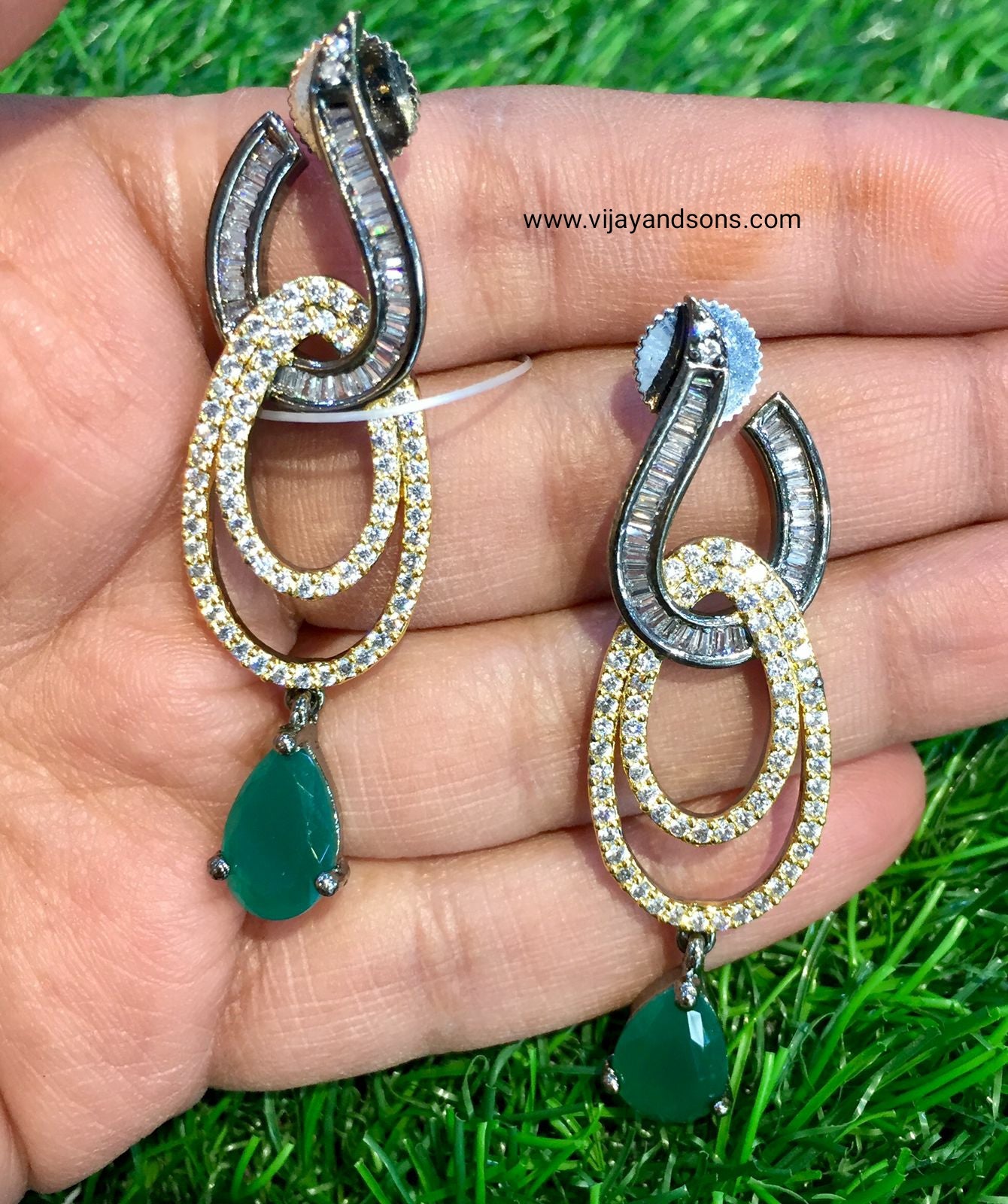 American diamond earrings 525627 - Vijay & Sons