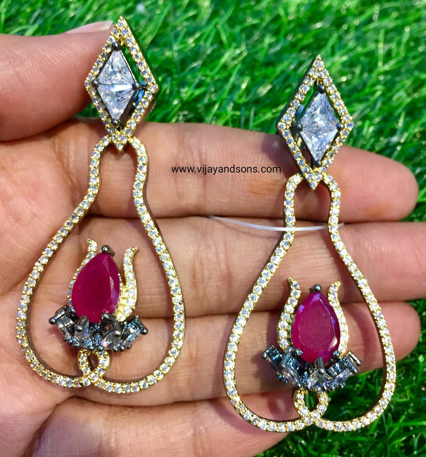 American diamond earrings 688554 - Vijay & Sons