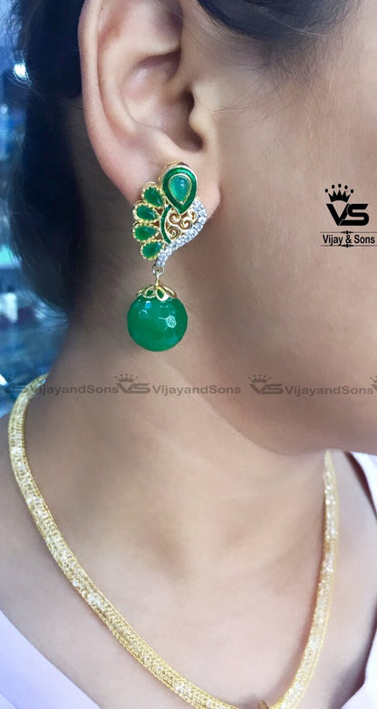 Party Wear Necklace / Green  Set freeshipping - Vijay & Sons