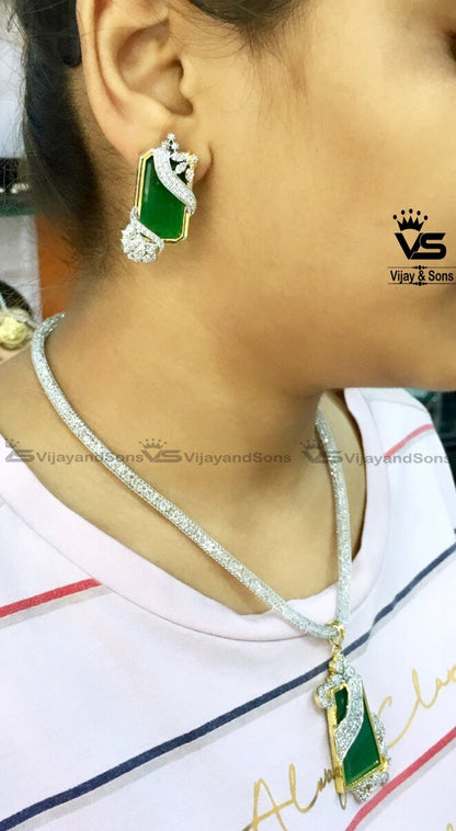 dimond pendent set for girls freeshipping - Vijay & Sons